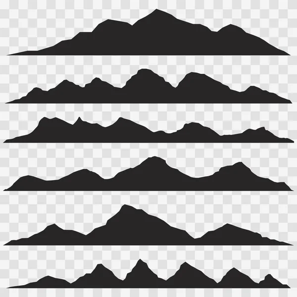 Silhouette Berggipfel. — Stockvektor