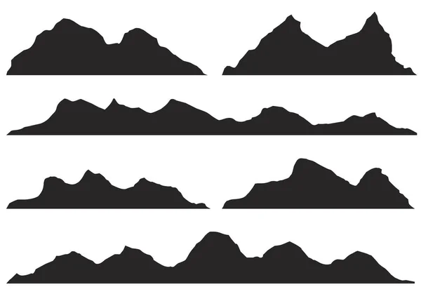 Silhouet bergtoppen. — Stockvector