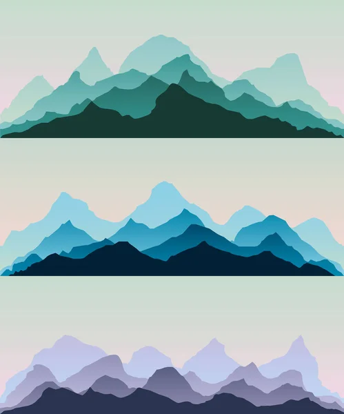 Montanhas Majestosas Reflorestamento Imagem Vetorial Abstrato Primeiro Plano Diferentes Níveis —  Vetores de Stock