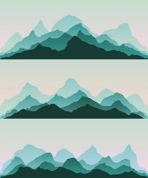 雄大な山々。パノラマ背景. — ストックベクタ