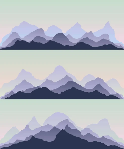 Majestätiska berg. Panorama bakgrund. — Stock vektor