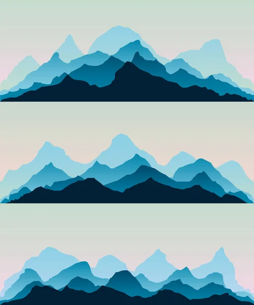 Μεγαλοπρεπή βουνά. Πανόραμα φόντο. — Διανυσματικό Αρχείο