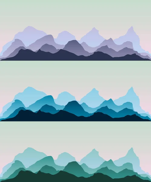 Des montagnes majestueuses. Panorama arrière plan . — Image vectorielle