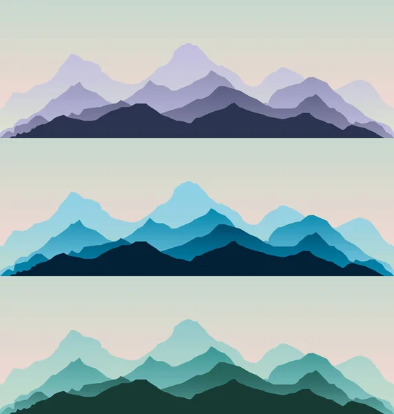 Величественные горы. Панорама . — стоковый вектор