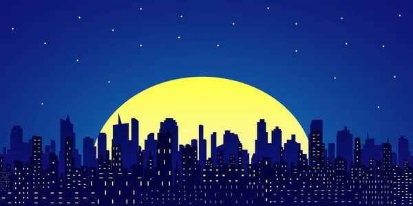 Skyline de la ciudad. Estilo plano . — Vector de stock