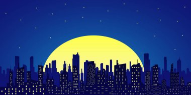 Şehir manzarası. Düz stil.