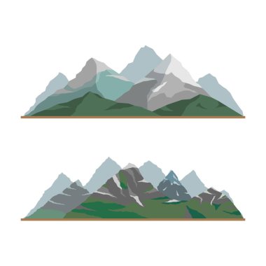 Doğa Dağ siluet öğeleri ayarlayın. Açık