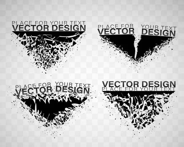 Explosión abstracta de vidrio negro . — Archivo Imágenes Vectoriales