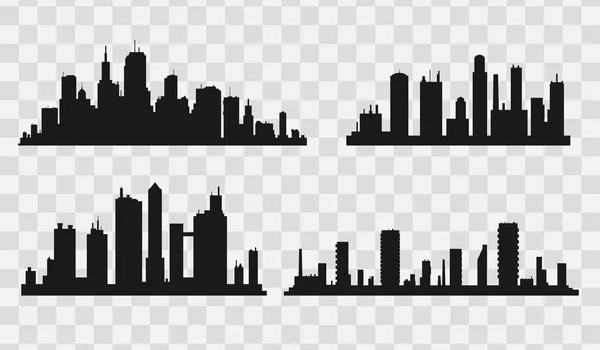 城市天际线。平面样式. — 图库矢量图片