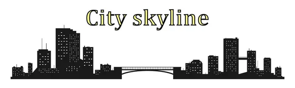 Skyline de la ville. Style plat . — Image vectorielle