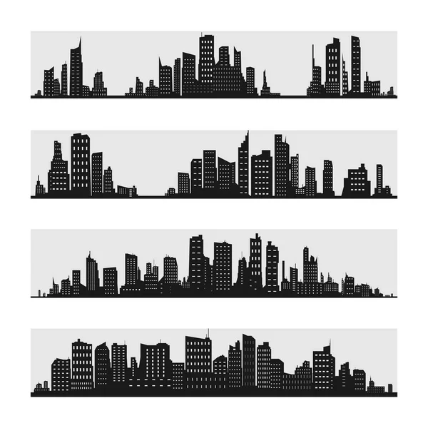 Panorama města. Plochý. — Stockový vektor