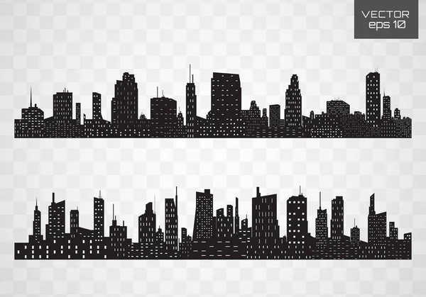 城市天际线。平面样式. — 图库矢量图片