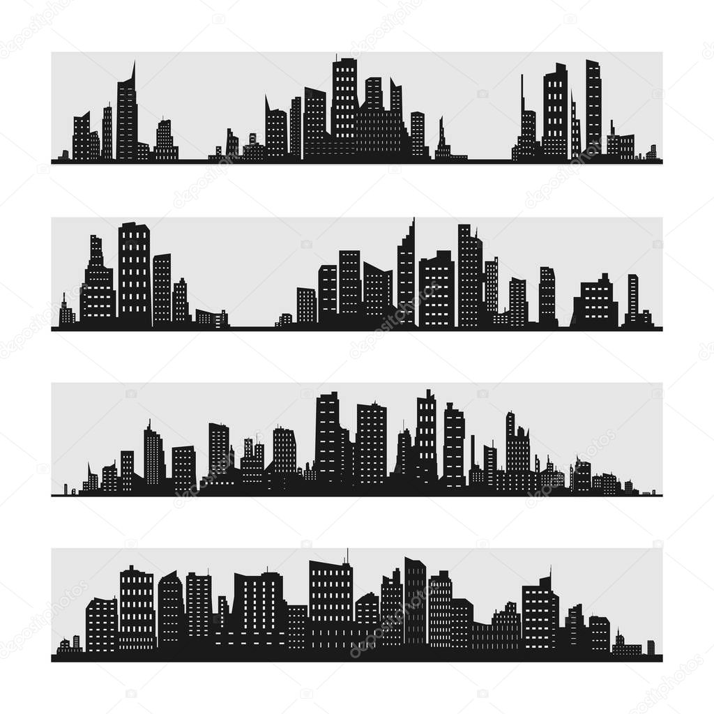 City skyline. Flat style.