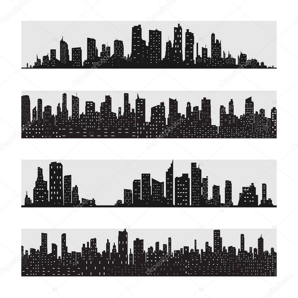 City skyline. Flat style.