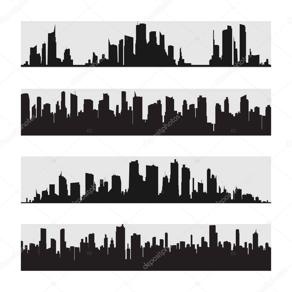 City skyline. Flat style.