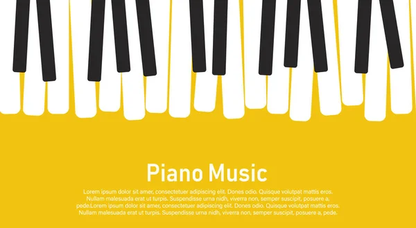 Piano on a yellow background. — Stock Vector