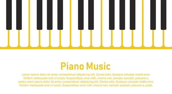 黄色の背景にピアノ. — ストックベクタ