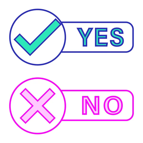 Check marks yes and no. — Stock Vector