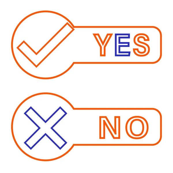 Letters yes and no in a round circle Royalty Free Vector