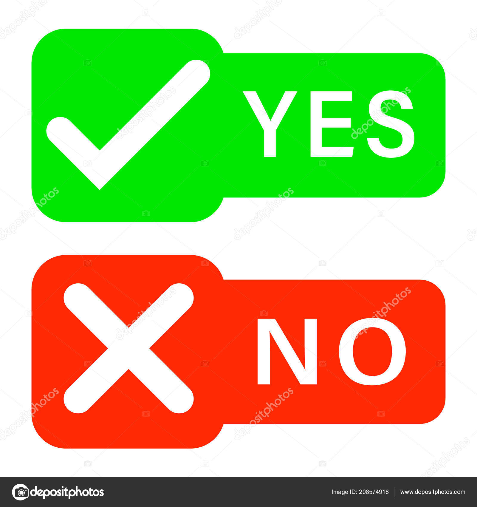 Yes and no button symbol the mark is correct Vector Image