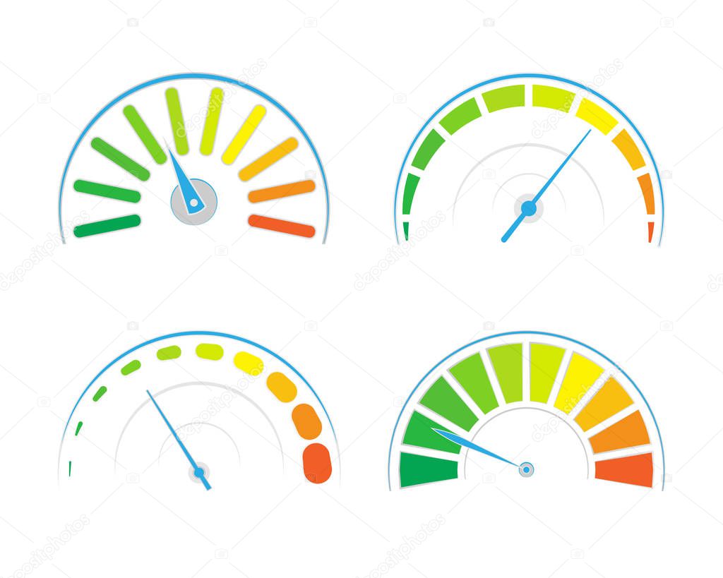 Vector set of colored gauges.