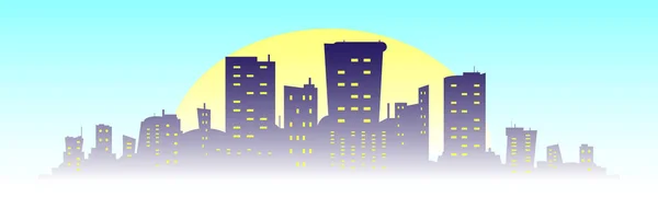 Silhouette bâtiment de la ville . — Image vectorielle