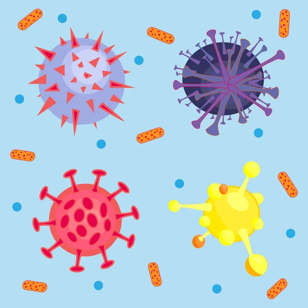 Virus set isolated. — Stock Vector