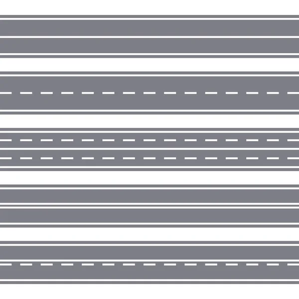 Straight seamless roads. — Stock Vector