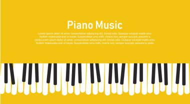 Piyanonun üzerinde sarı bir arka plan.