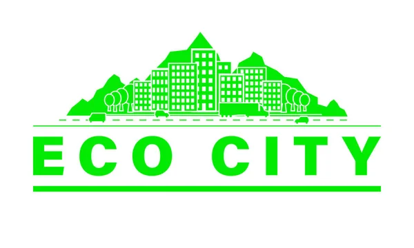Eco city skyline. — Stock Vector
