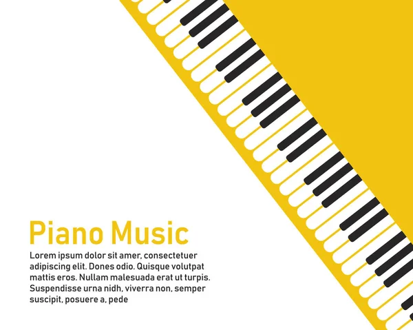 Piano sobre um fundo amarelo . — Vetor de Stock