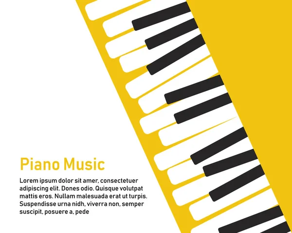 Piano sobre fondo amarillo . — Vector de stock