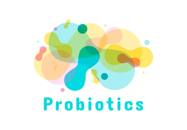 Logo des bactéries probiotiques . — Image vectorielle