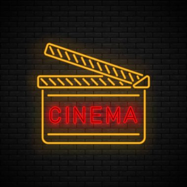 Sinema gece işareti neon.