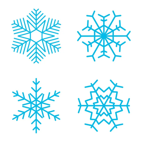 Copos de nieve de diseño plano — Vector de stock