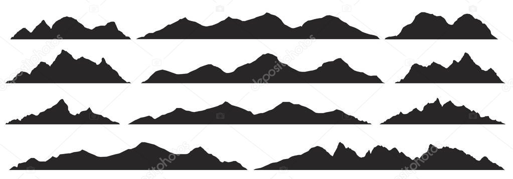 Mountains silhouettes. Vector.