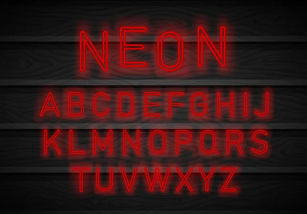 Neon font. Vector. — Stock Vector