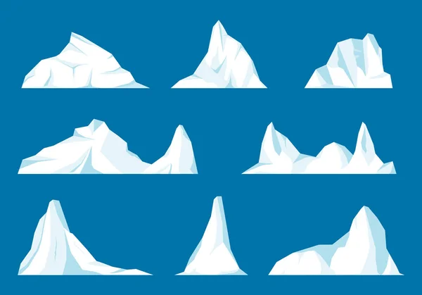 Set di iceberg galleggianti . — Vettoriale Stock