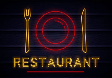neon restoran işareti