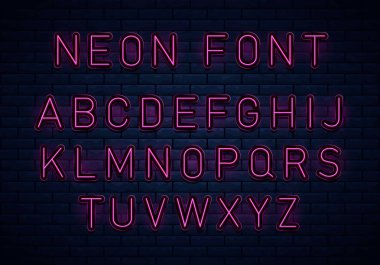 Neon kırmızı yazı tipi