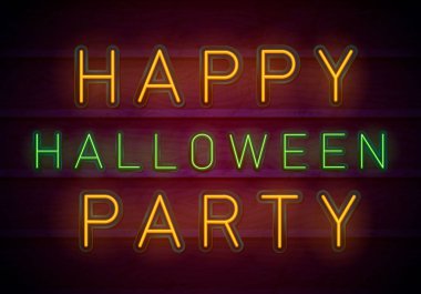 Mutlu Cadılar Bayramı neon