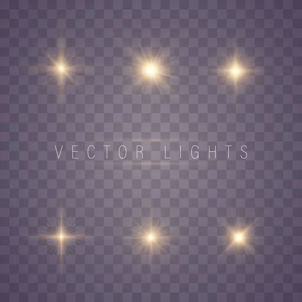 Set of glowing stars. — Stock Vector