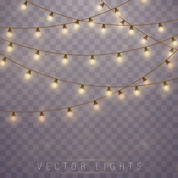 Luzes de Natal. Vetor. — Vetor de Stock