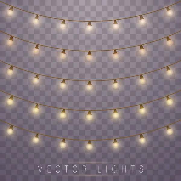 Luces navideñas. Vector. — Archivo Imágenes Vectoriales