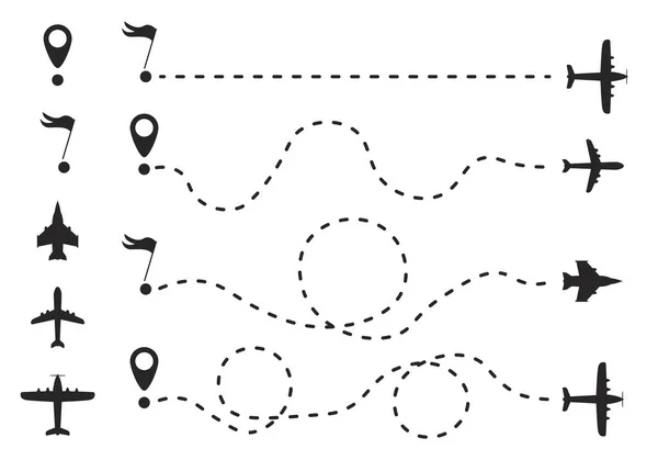 비행기 루트, 선. — 스톡 벡터