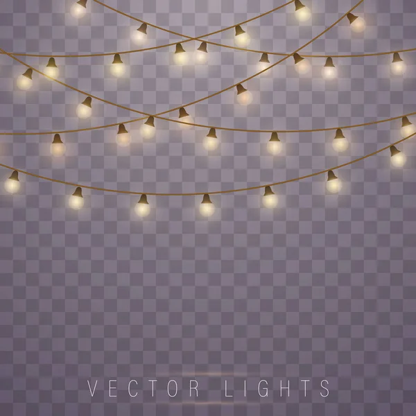 Luzes de Natal. Vetor. — Vetor de Stock