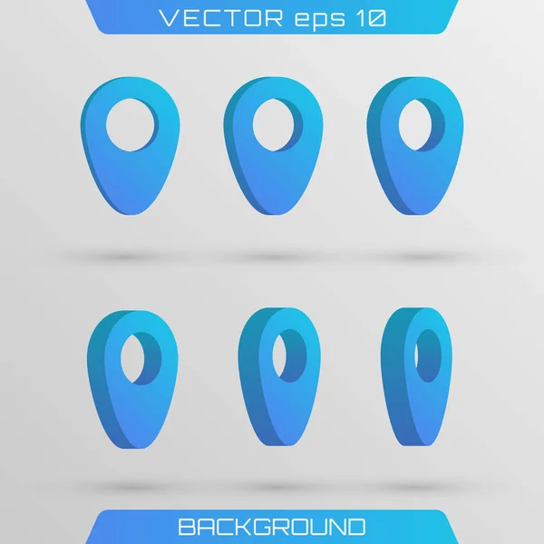 Set di puntatori per mappe 3D. — Vettoriale Stock