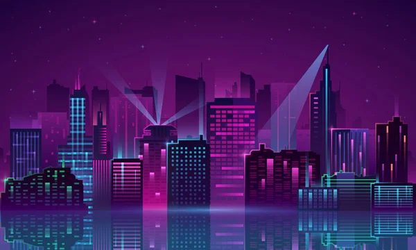 Néon de Vector City —  Vetores de Stock