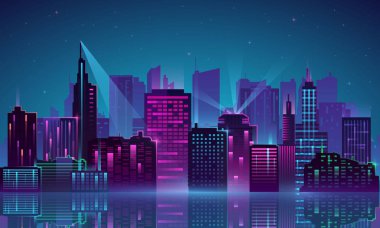 Vektör şehir neon