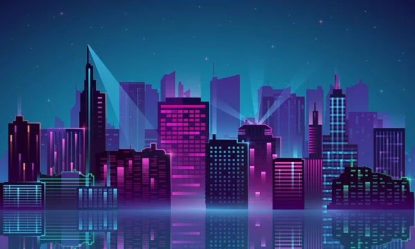 Néon de Vector City —  Vetores de Stock